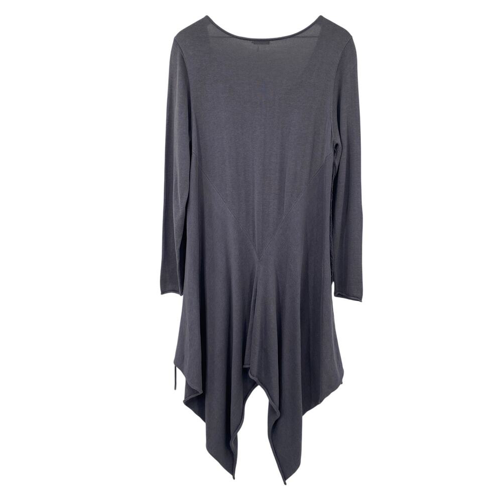 Stella Carakasi Cotton Lyocell Longline Sweater Long Sleeve Draped Gray Large - Picture 5 of 9